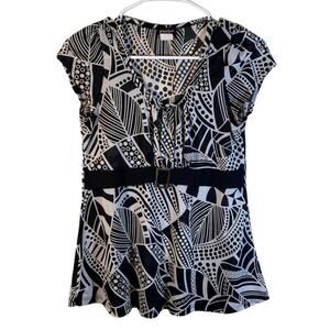 Vintage Julie’s Closet Maternity Top Black White Size Medium